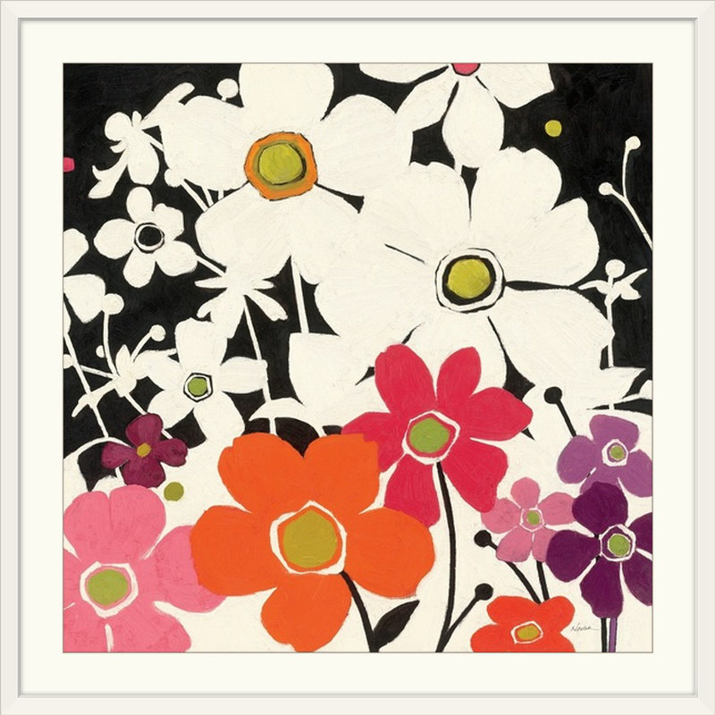 « i » par shirley novak, reproduction d’art Flower Power, H 32 po x l 32 po x P 1 po, Cadre blanc