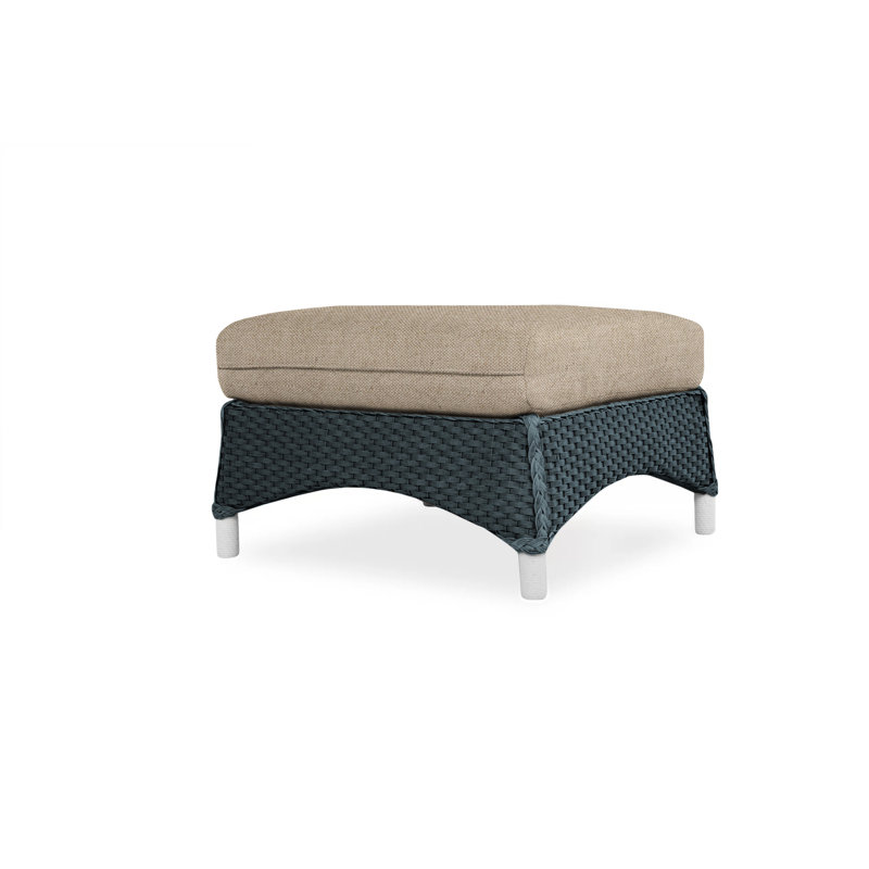 Mandalay Outdoor Ottoman, Rumba Straw, Antique White