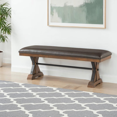 Taos 54" Wide Bench with Cushion, Canyon Brown