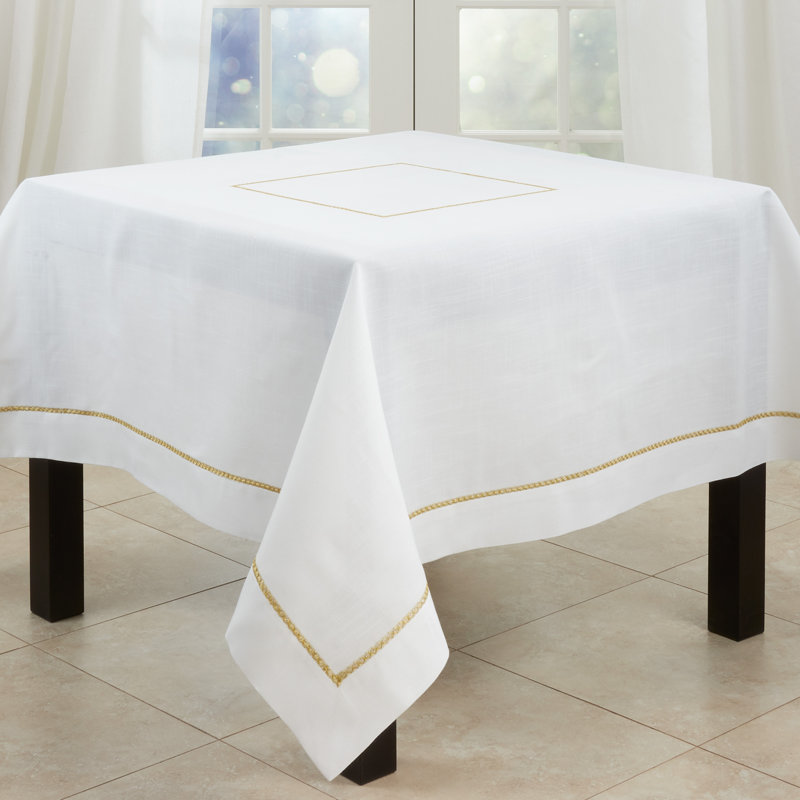 Aloway Polyester Tablecloth, 70" W x 70" L, Gold