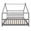 Lit double en bois, gris