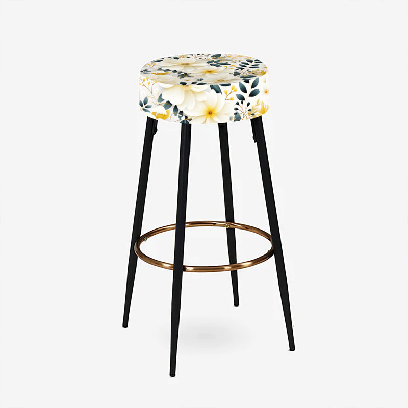 Ensemble de 2 tabourets de bar Beige Boho Chic Poppy Blooms I - Floral