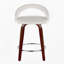 Tabouret de bar pivotant à hauteur fixe en bois d'acajou, repose-pieds en métal chromé et velours blanc, lot de 2-134824065