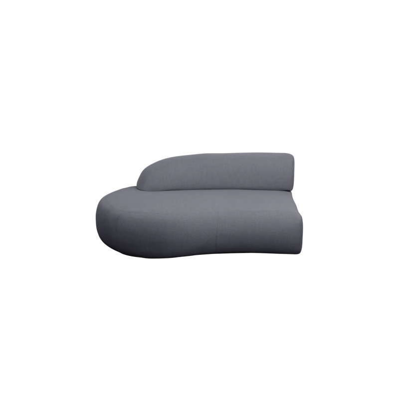 Mellow Sofa Module Left W/Short Backrest, Gray, Right Hand Facing