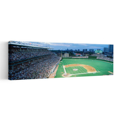 Vue en plongée des spectateurs dans un stade, Wrigley Field, Cubs de Chicago, Chicago, Illinois, États-Unis, art contemporain de paysage urbain abstrait