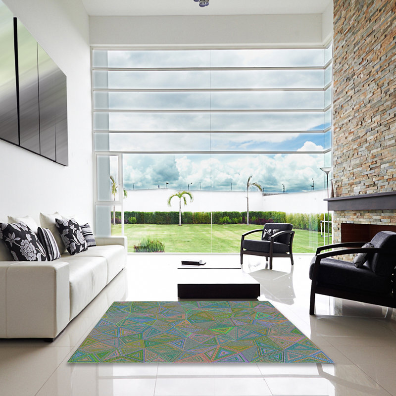 Geometric Indoor Rug, Square 3'