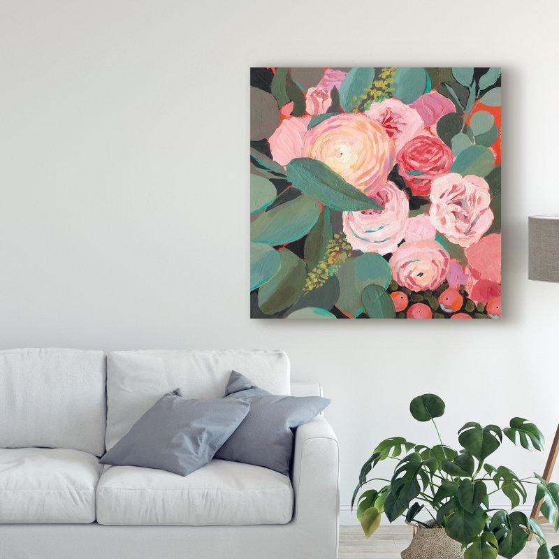 « eucalyptus bouquet ii », peinture sur toile tendue, H 35 po x l 35 po x P 2 po