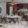 Suzzie Modern Round Dining Table for 6, Sintered Stone Tabletop with Lazy Susan, Carbon Steel Base Pre-Assembly