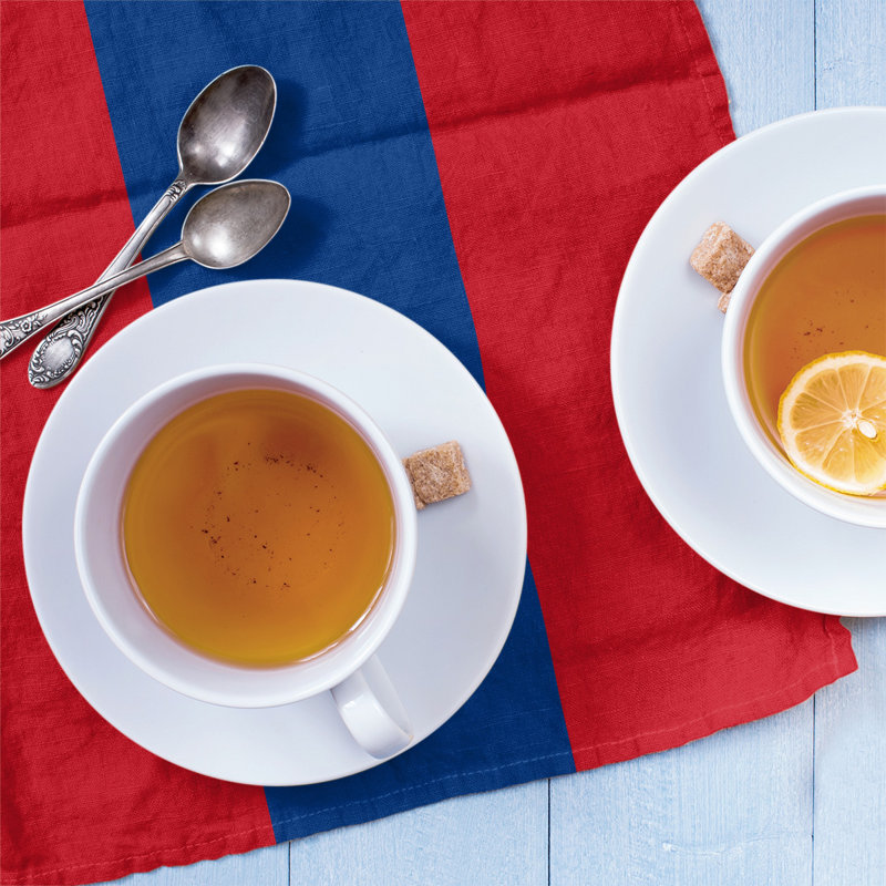 Stripe Tea Towel Kitchen Towel, Cotton Twill, Red/Blue Texas Baseball