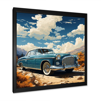 Une voiture rétro sur toile