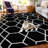 Black & White Geometric Area Rug, Soft Plush Carpet for Living Room Hallway, Festive Holiday Rug for Halloween Christmas, Non-Slip Floor Mat for Home Office, Stylish Hexagon Decor-1455758293