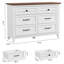 Commode de 47,2 po de largeur pour chambre à coucher, 6 tiroirs, commode en bois avec poignées en métal, commode pour garde-robe-126016921