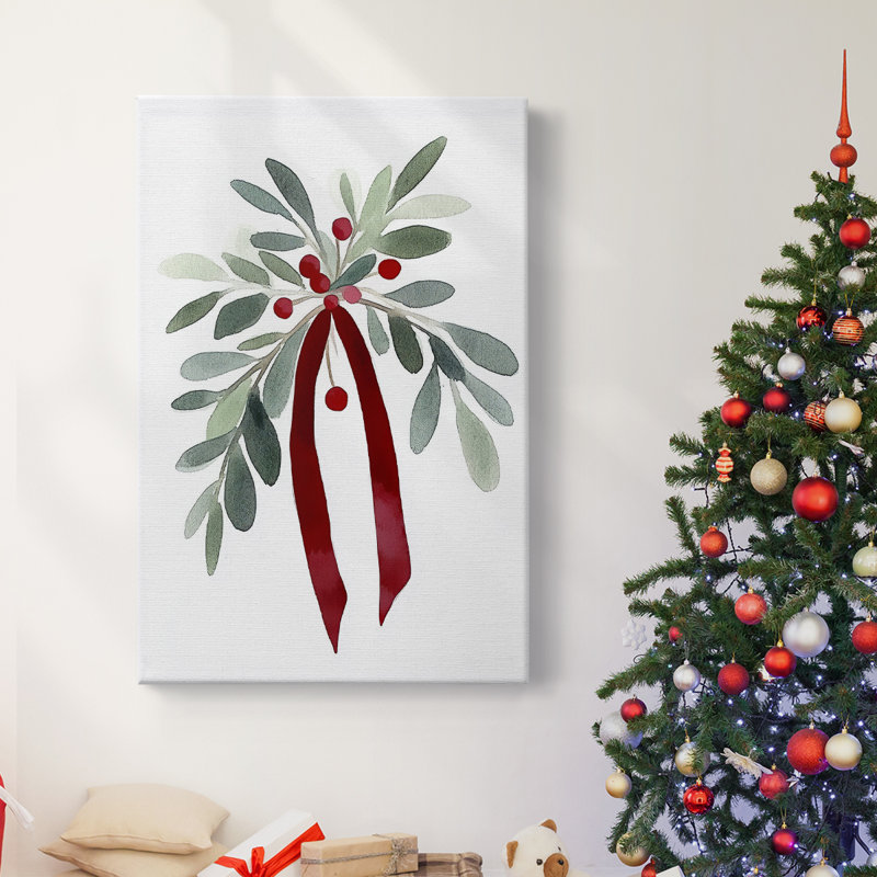 Art des fêtes de Noël - Toile tendue avec châssis XIXe, H 18 po x l 12 po