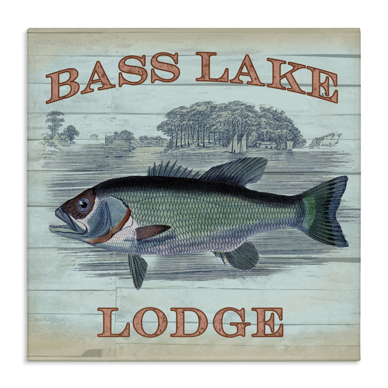 Toile Bass Lake Lodge, design par Lula Bijoux & co., H 17 po x l 17 po