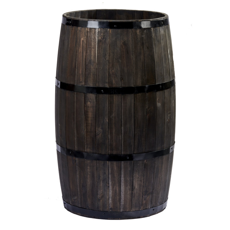 Tonneau en bois d'acacia 30 po, brun, H 30 po x l 16 po x P 16 po