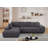 Swapan Modern Chenille Couch Sofa Sectional with Deep Tufted Seat-831549242-831549241