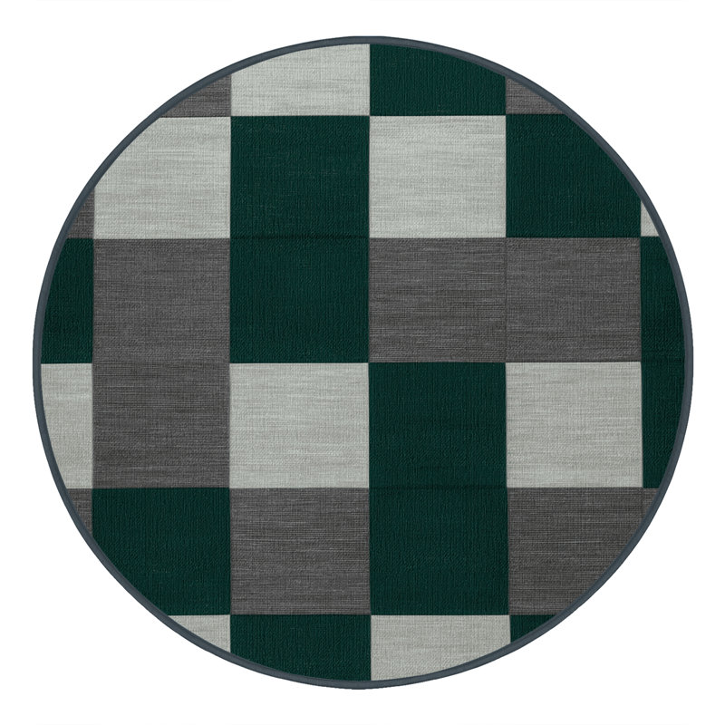 Machine Washable Botanical Area Rug, Round 8'