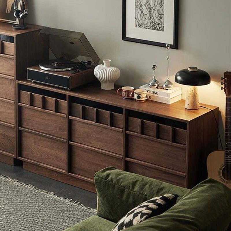 Commode à tiroirs rétro avec rangement, H 28,74 po x l 62,99 po x P 15,75 po