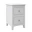 Table de chevet 2 tiroirs en bois massif blanc