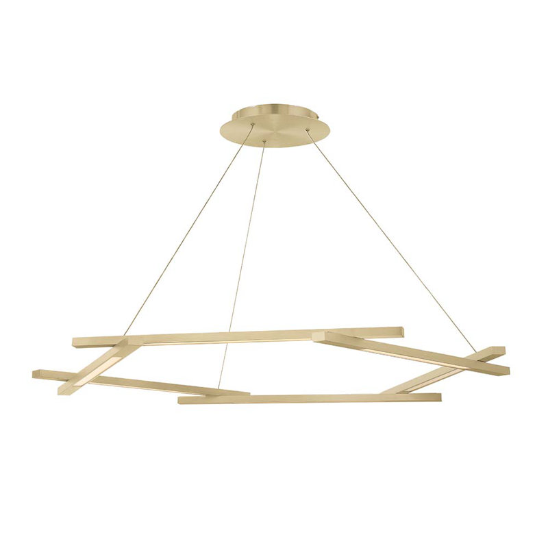 Metric 6 - Light LED Chandelier, Brushed Aluminum, 1.5" H x 48" W x 48" D