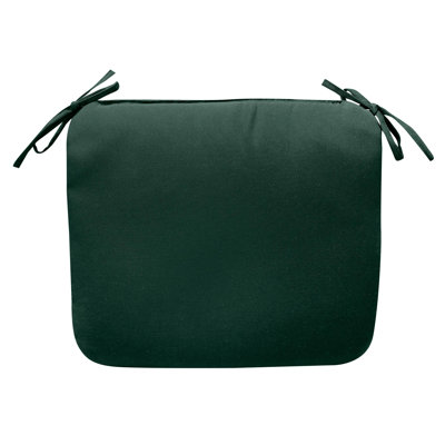 Coussin de chaise classique vert forêt avec attaches, 20 po