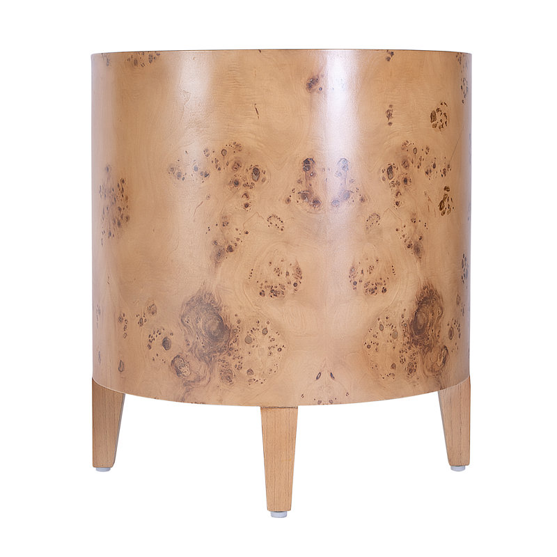 Billie Round Burl End Table, Brown