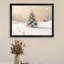 Arbre de Noël noir encadré noir scène de neige, art mural, impressions de style rétro-1977684060