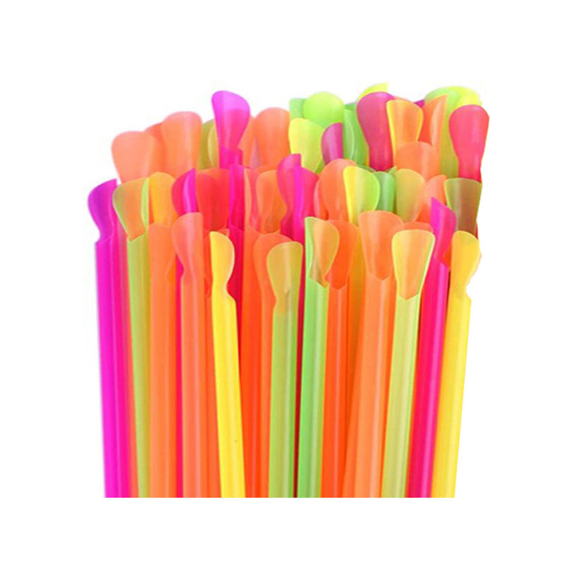 Cuillère paille multicolore, paquet de 200