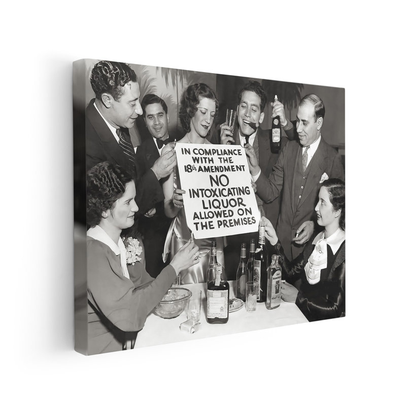 Célébrer la fin de la Prohibition, H 16 po x l 20 po, Affiche, Cadre noir
