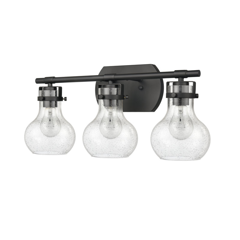 Éclairage pour meuble-lavabo à 3 lumières de 21 po de largeur Salamanca - noir mat, H 9,5 po x l 21 po x P 7 po, Noir