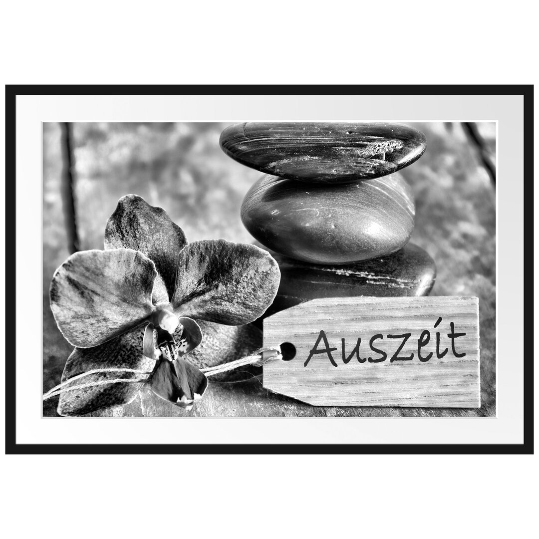 Gerahmtes Poster Time Out Orchid with Zen Stones