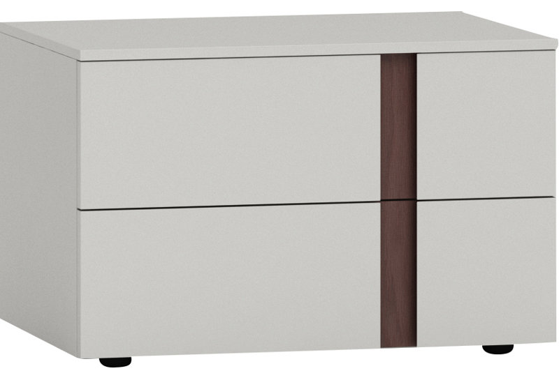 Terry 60cm W Solid + Manufactured Wood Bedside Table, White