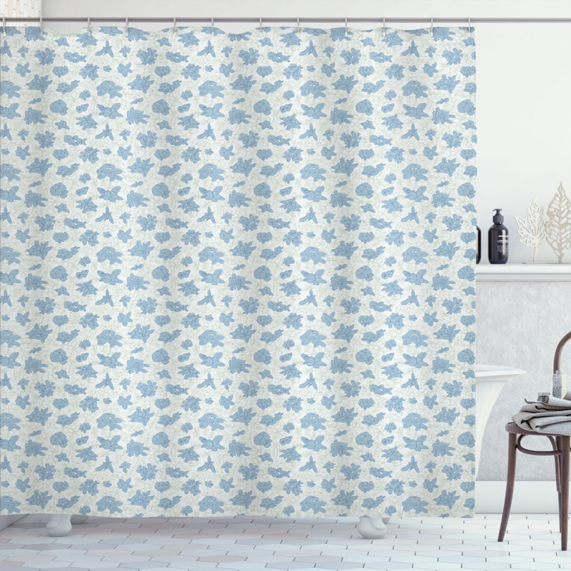 Shower Curtain with Hooks Included, 84" H x 69" W