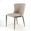 Moderne, chaises de salle à manger sans accoudoirs, revêtement, beige