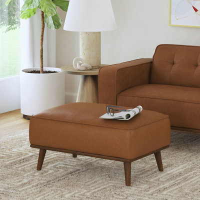 Repose-pieds Okehampt avec base en bois brun clair caillou