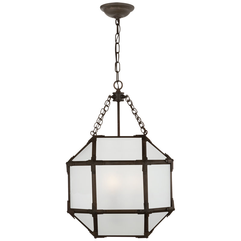 Suzanne Kasler Morris Small Lantern, 21.5" H x 13.5" W x 13.5" D, Gray, Antique Zinc