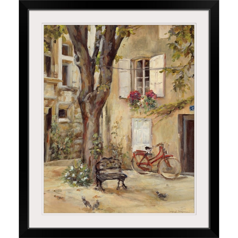 Provence Village I, reproduction d'art, H 38 po x l 32 po x p 1 po, Cadre noir