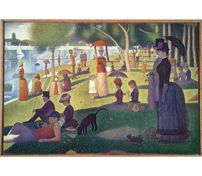 Dimanche après-midi sur l'île de La Grande Jatte, affiche brillante de 1884, 16 po x 24 po