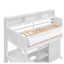 Lit mezzanine simple avec bureau, tablettes et garde-robe - Lit superposé en bois blanc pour enfants-848870242