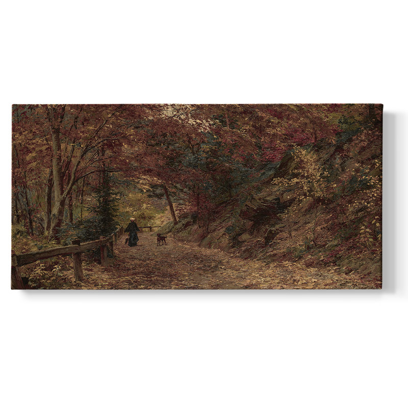 Série paysage - DCCL XXXV - Toile tendue avec châssis encadré - Prêt à être accroché, H 25 po x l 49 po, Doré