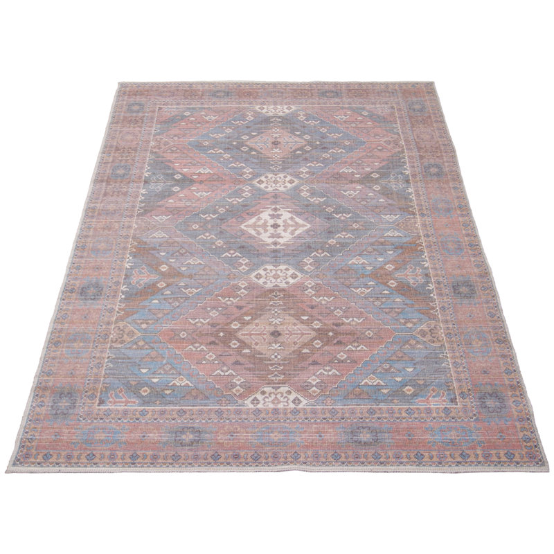 Tapis bleu clair à tissage plat Jaiceion, Rectangle 7 pi 8 po x 10 pi