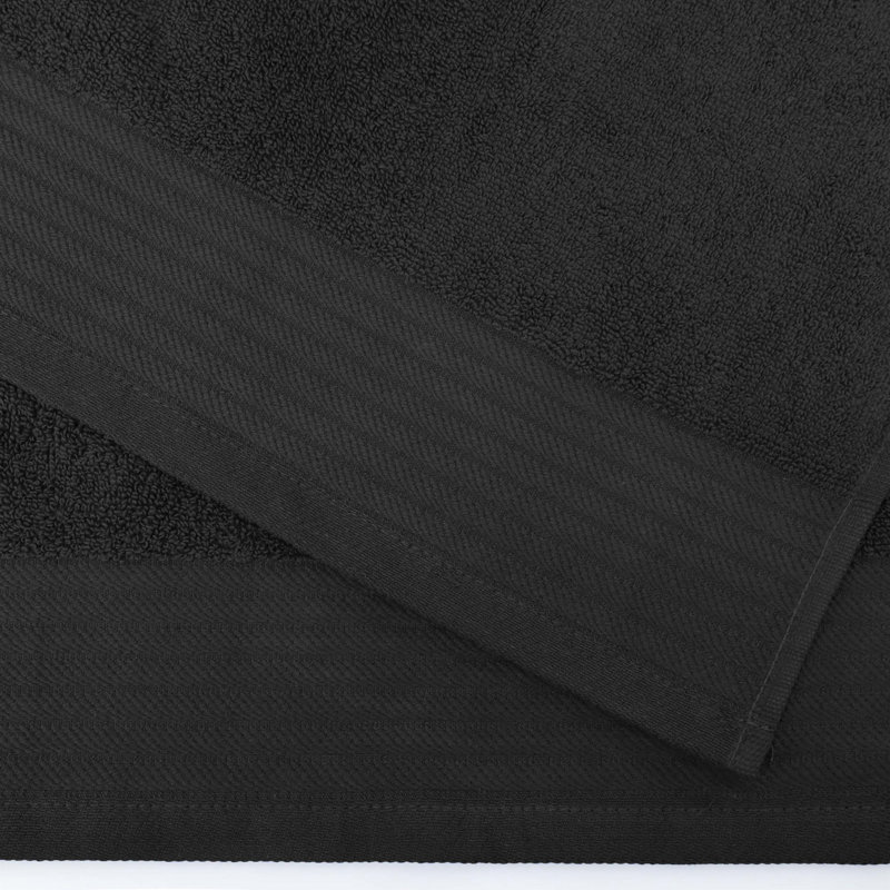Ensemble de serviettes en coton jacquard Malden, Noir