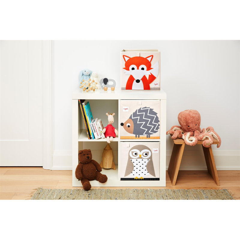 Orange Fox Foldable Fabric Storage Cube for Kids