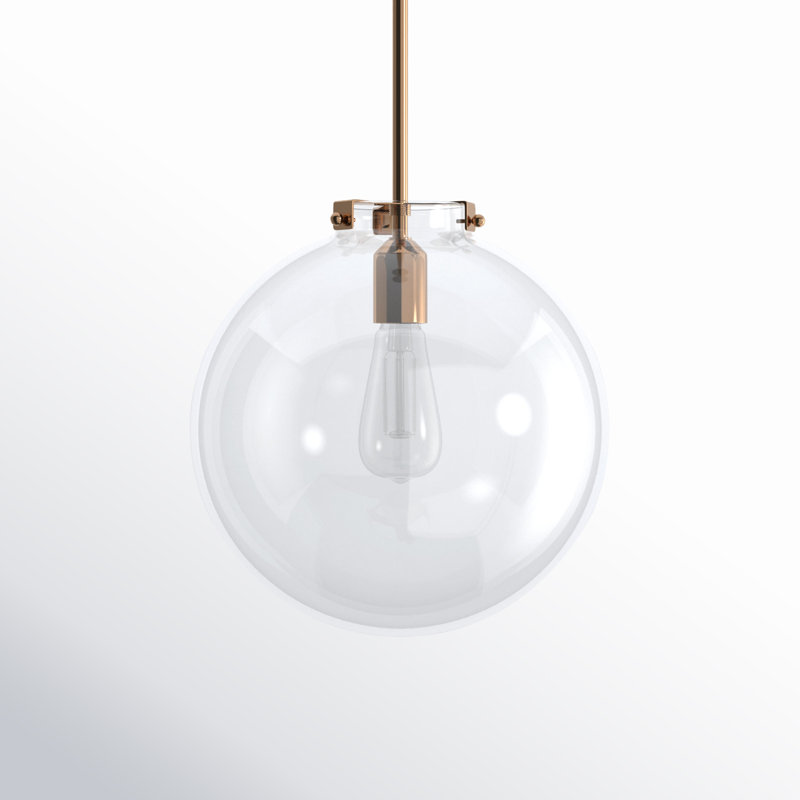 Luminaire suspendu sphère 1 lumière Catryn, Laiton satiné