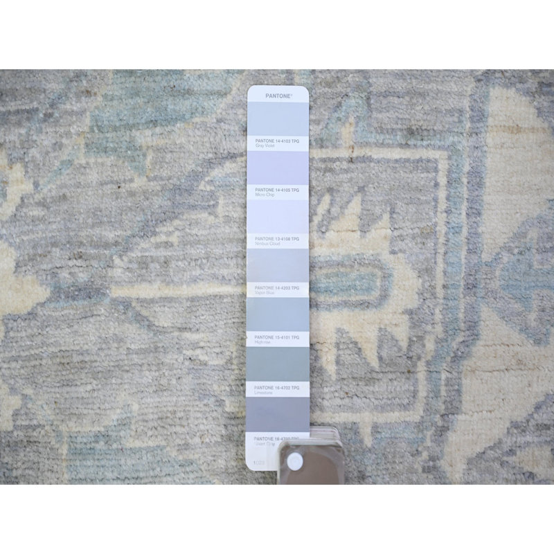 Tapis gris en laine noué à la main 9 pi 9 po x 13 pi 5 po Peshawar 53906C808CBB438286519BF72AFF38EB