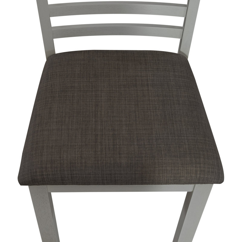 Chaise d'appoint rembourrée en échelle Luz, Brun foncé / blanc