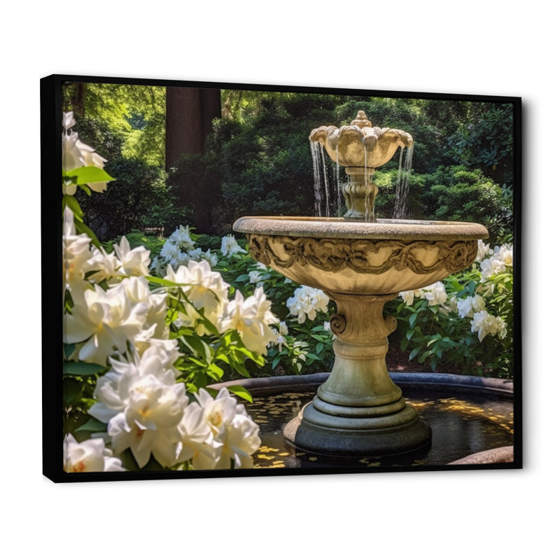 Floral Architecture Serene II - Floral Wall Art Living Room, H 16 po x l 32 po x P 1 po, Cadre flottant noir