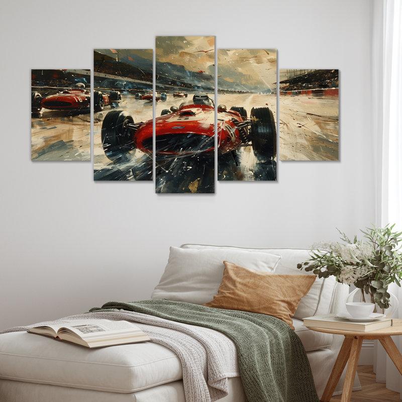 «Vintage Race Track Of Classic Car II» - ensemble de reproductions d'art mural