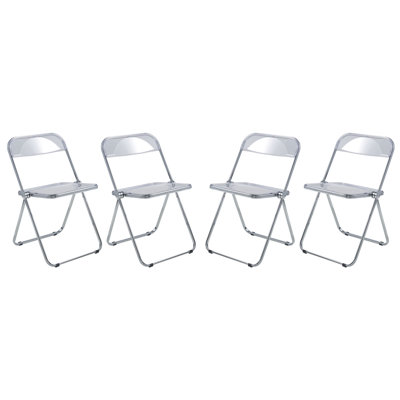 Lawrence Folding Chair Stackable Dining Accent Chair with Frame Kitchen Chair