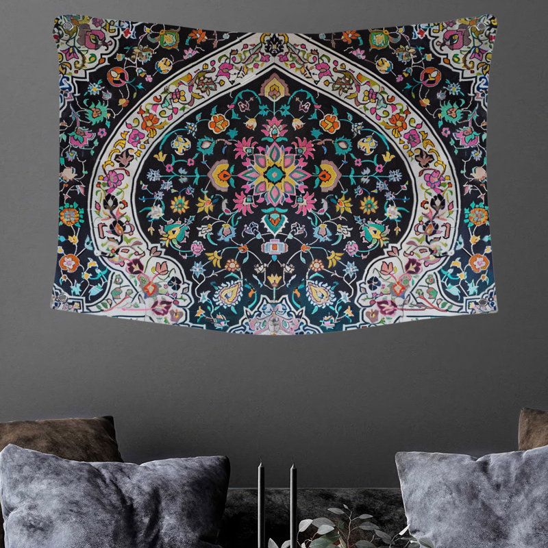 Patterned Tapestry Wall Tapestry -  Textile Wall Decor, 68" H x 80" W